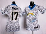 Jerseys Factory Cheap Nike Chargers #17 Philip Rivers Zebra Wome