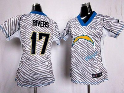 Jerseys Factory Cheap Nike Chargers #17 Philip Rivers Zebra Wome