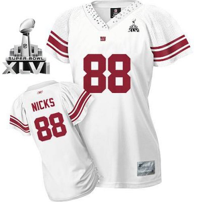 Jerseys Factory Cheap Giants #88 Hakeem Nicks White Women's Fiel