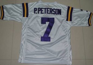 Jerseys Factory Cheap LSU Tigers #7 Patrick Peterson White Embro