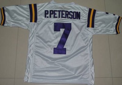 Jerseys Factory Cheap LSU Tigers #7 Patrick Peterson White Embro