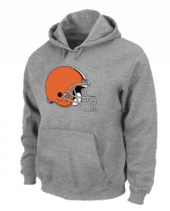 Jerseys Factory Cheap Cleveland Browns Logo Pullover Hoodie Grey