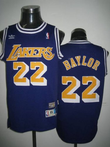 Jerseys Factory Cheap Lakers #22 Elgin Baylor Embroidered Purple