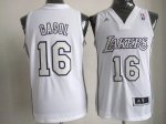 Jerseys Factory Cheap Lakers #16 Pau Gasol White Big Color Fashi