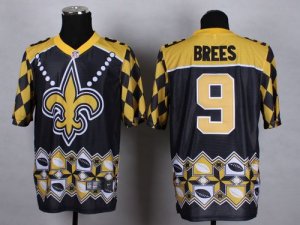 Jerseys Factory Cheap Nike Saints #9 Drew Brees Black Men's Stit