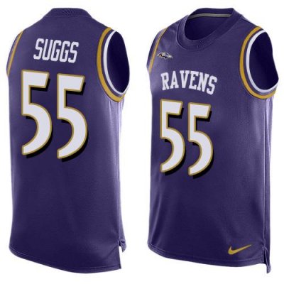 Jerseys Factory Cheap Nike Ravens #55 Terrell Suggs Purple Team