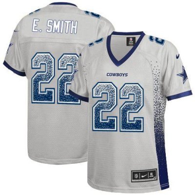 Jerseys Factory Cheap Nike Cowboys #22 Emmitt Smith Grey Women's