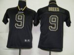 Jerseys Factory Cheap Saints #9 Drew Brees Lights Out Black Embr