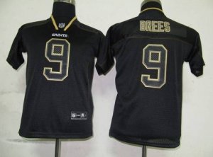 Jerseys Factory Cheap Saints #9 Drew Brees Lights Out Black Embr
