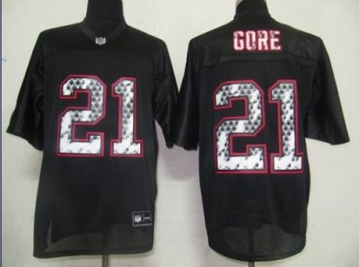 Jerseys Factory Cheap Sideline Black United 49ers #21 Frank Gore