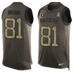 Jerseys Factory Cheap Nike Raiders #81 Tim Brown Green Men's Sti