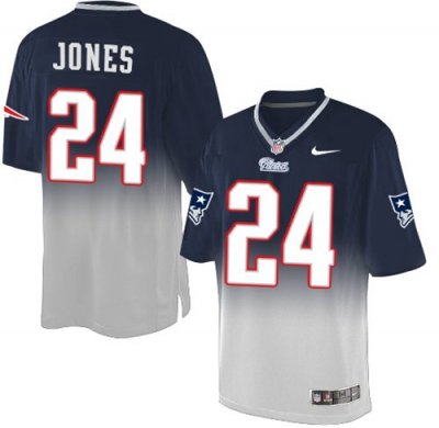 Jerseys Factory Cheap Nike Patriots #24 Cyrus Jones Navy Blue/Gr