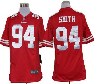 Jerseys Factory Cheap Nike 49ers #94 Justin Smith Red Team Color