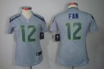 Jerseys Factory Cheap Nike Seahawks #12 Fan Grey Alternate Women