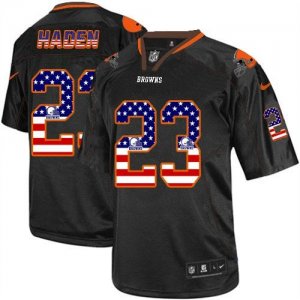 Jerseys Factory Cheap Nike Browns #23 Joe Haden Black Men's Stit