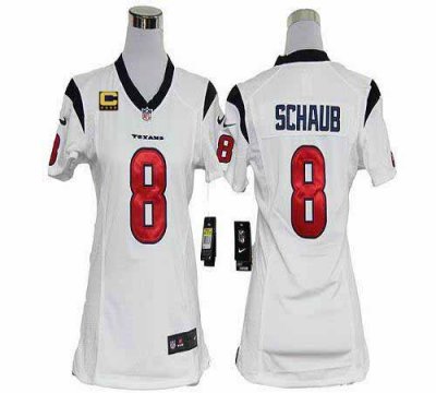 Jerseys Factory Cheap Nike Texans #8 Matt Schaub White With C Pa