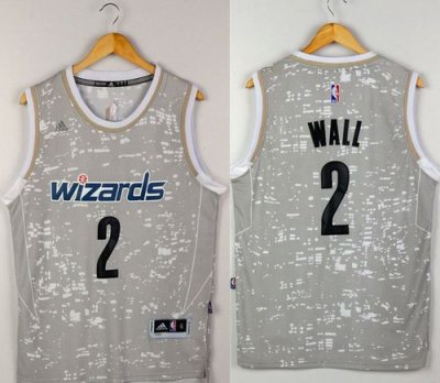 Jerseys Factory Cheap Wizards #2 John Wall Grey City Light Stitc