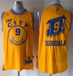 Jerseys Factory Cheap Warriors #9 Andre Iguodala Gold Throwback