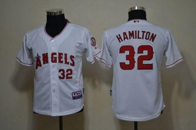 Jerseys Factory Cheap Angels #32 Josh Hamilton White Cool Base E