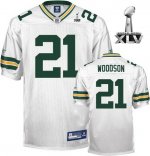 Jerseys Factory Cheap Packers #21 Charles Woodson White Super Bo