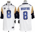 Jerseys Factory Cheap Nike Rams #8 Sam Bradford White With C Pat