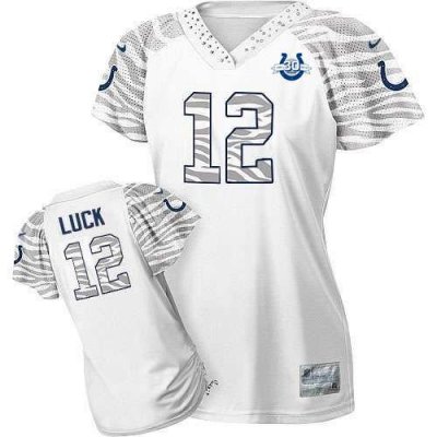 Jerseys Factory Cheap Nike Colts #12 Andrew Luck White With 30TH