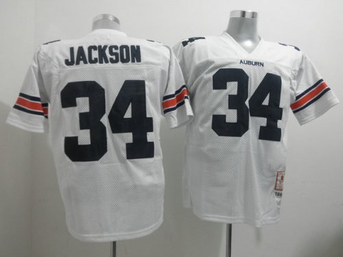 Jerseys Factory Cheap Tigers #34 Bo Jackson White Throwback Embr
