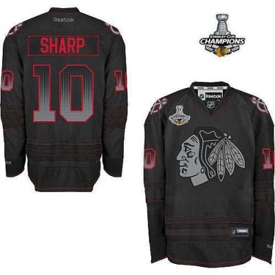 Jerseys Factory Cheap Blackhawks #10 Patrick Sharp Black Acceler