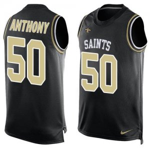 Jerseys Factory Cheap Nike Saints #50 Stephone Anthony Black Tea