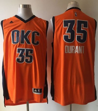 Jerseys Factory Cheap Thunder #35 Kevin Durant Orange Alternate