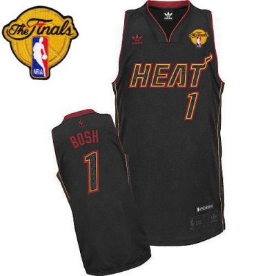 Jerseys Factory Cheap Heat Finals Patch #1 Chris Bosh Carbon Fib