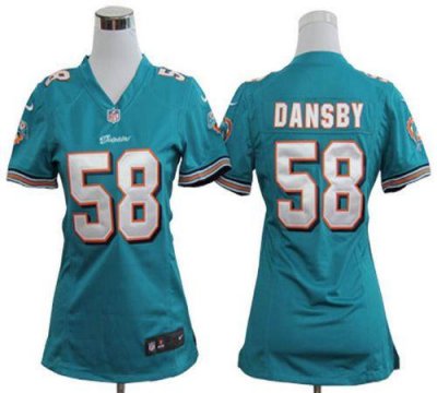 Jerseys Factory Cheap Nike Dolphins #58 Karlos Dansby Aqua Green