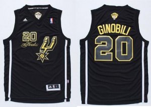 Jerseys Factory Cheap Spurs #20 Manu Ginobili Black(Gold No.) Ch