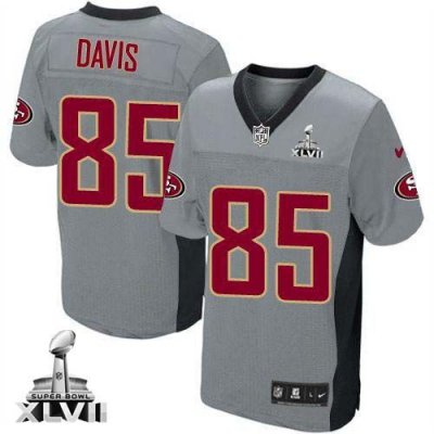 Jerseys Factory Cheap Nike 49ers #85 Vernon Davis Grey Shadow Yo