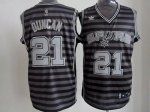 Jerseys Factory Cheap Spurs #21 Tim Duncan Black/Grey Groove Sti