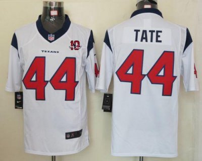 Jerseys Factory Cheap Nike Texans #44 Ben Tate White With 10th P
