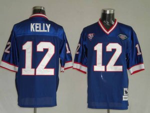 Jerseys Factory Cheap Mitchell & Ness Bills #12 Jim Kelly Blue 3