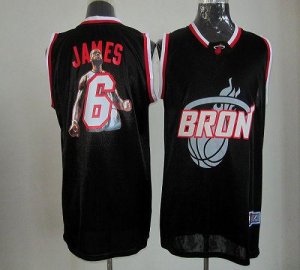 Jerseys Factory Cheap Heat #6 LeBron James Black Majestic Athlet