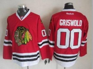 Jerseys Factory Cheap Blackhawks #00 Clark Griswold Red Home Emb