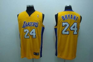 Jerseys Factory Cheap Lakers #24 Kobe Bryant Embroidered Yellow