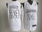 Jerseys Factory Cheap Lakers #24 Kobe Bryant White Big Color Fas