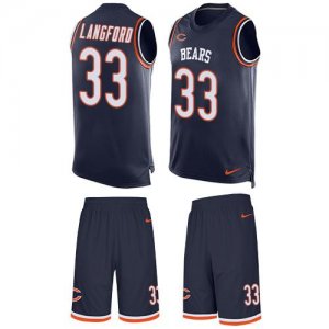 Jerseys Factory Cheap Nike Bears #33 Jeremy Langford Navy Blue T