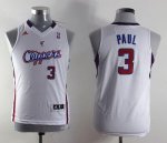 Jerseys Factory Cheap Clippers #3 Chris Paul White Embroidered Y