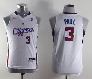 Jerseys Factory Cheap Clippers #3 Chris Paul White Embroidered Y