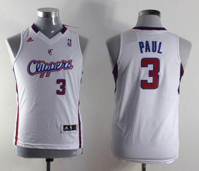 Jerseys Factory Cheap Clippers #3 Chris Paul White Embroidered Y