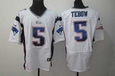 Jerseys Factory Cheap Nike Patriots #5 Tim Tebow White Men's Emb