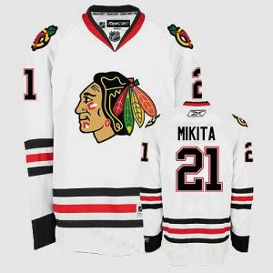 Jerseys Factory Cheap Blackhawks #21 Stan Mikita Embroidered Whi