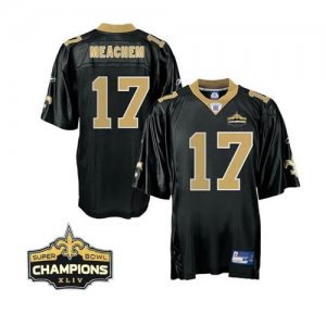 Jerseys Factory Cheap Saints #17 Robert Meachem Black Super Bowl