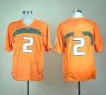 Jerseys Factory Cheap Hurricanes #2 Orange Embroidered NCAA Jers