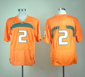 Jerseys Factory Cheap Hurricanes #2 Orange Embroidered NCAA Jers